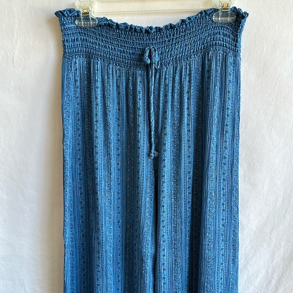 Kingston Grey blue rayon boho pants, size M